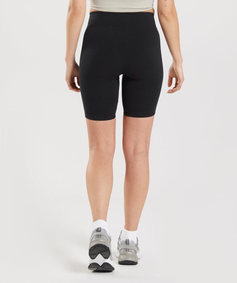 Women's Gymshark Pause Seamless Cycling Shorts Black | CA 7D5603